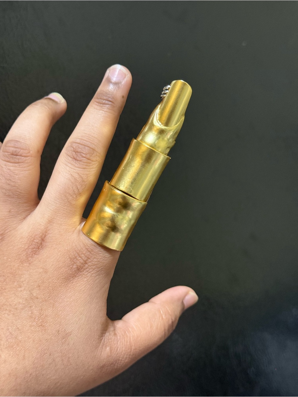 Schiaparelli Inspired Articulated Gold Metal Finger Ring